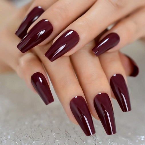 Maroon Nails